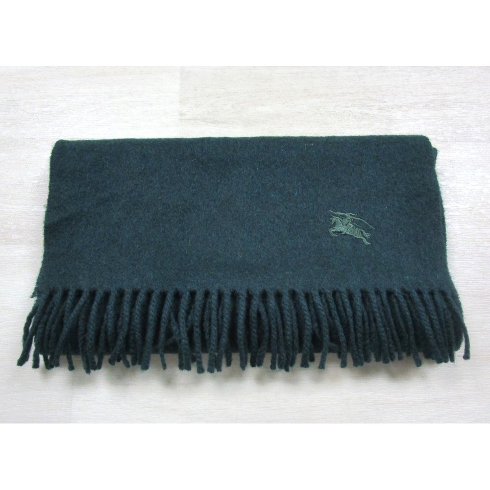 Vintage 80s Burberrys Cashmere Scarf Made in Scotland Fringe Preppy Academia